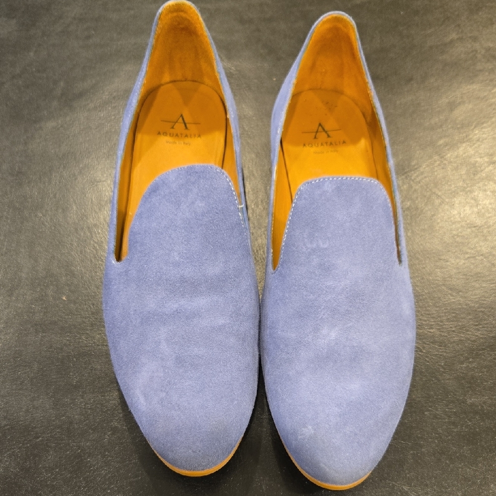 Aquatalia Women's Light Blue Suede Slip-Ons